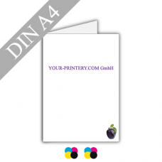 Grusskarte | 300g Naturpapier creme | DIN A4 | 4/4-farbig